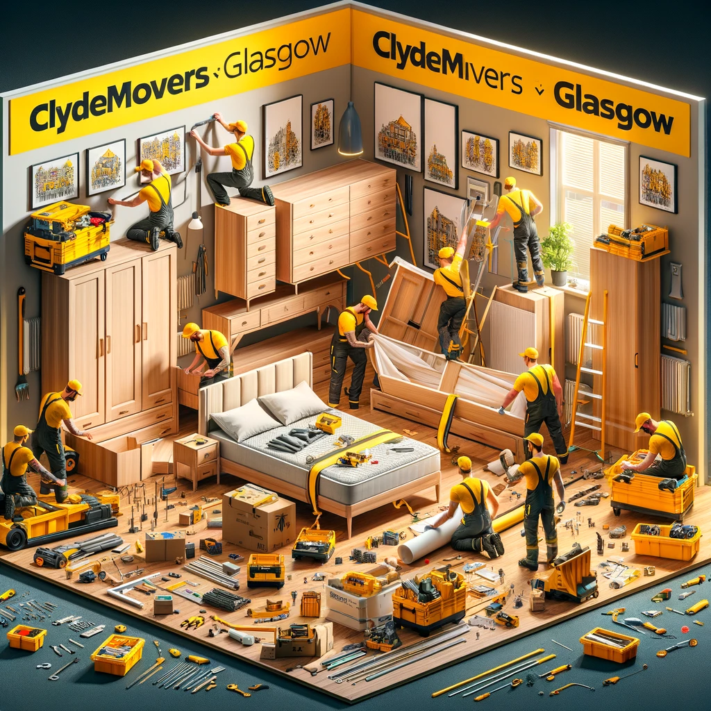 Transition smoothly with Clydemovers Glasgow's Furniture Assembly and Disassembly Services. Expertly handling everything from beds (included FREE with our standard removal service) to complex wardrobes, we make setting into your new home effortless. Our skilled team offers tailored solutions, ensuring your furniture is assembled and placed just where you want it. Embrace the convenience and expertise of Clydemovers Glasgow for a seamless move.